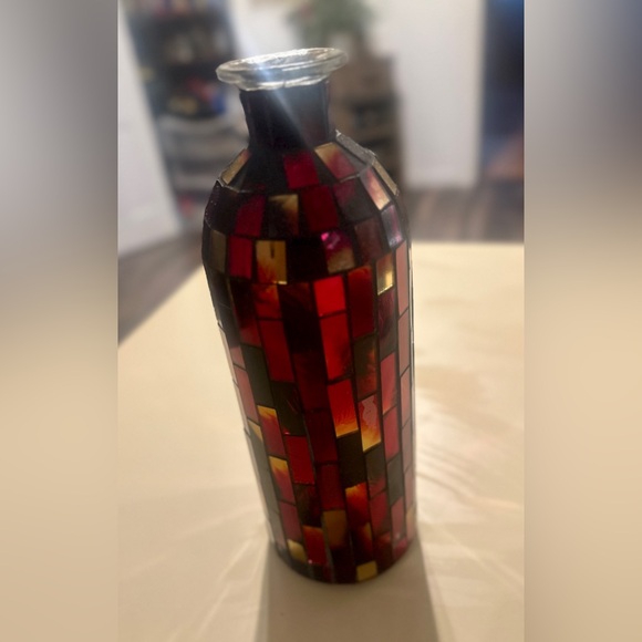 Stained Glass Jewel Toned Mosaic Vase - Picture 4 of 7